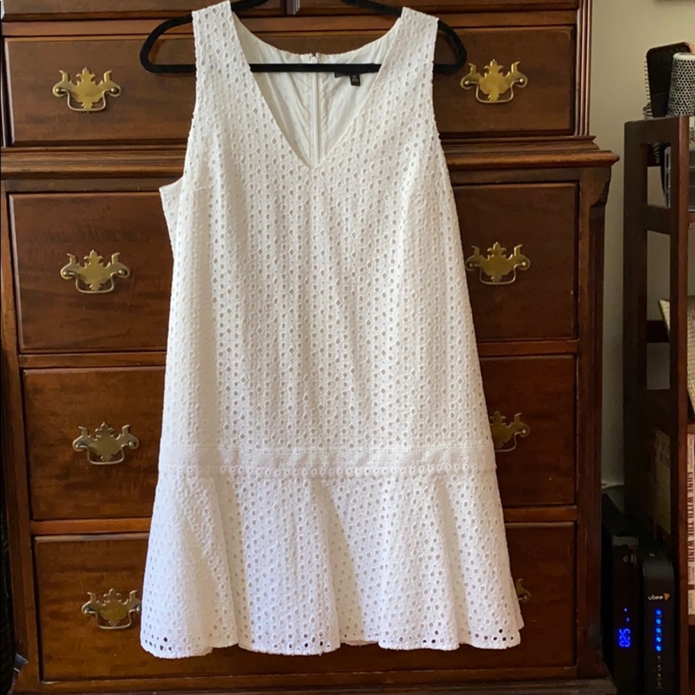 Banana Republic White Eyelet Dress, Size 12